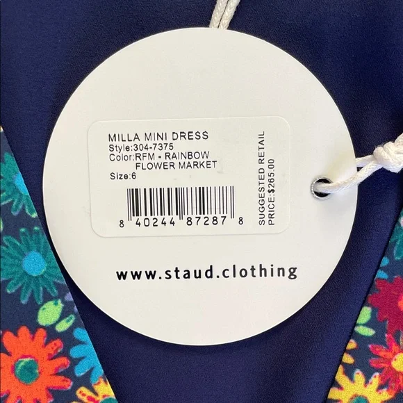 STAUD Multicolor Floral Puff-Sleeve Dress - Picture 4 of 5